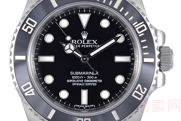 二手劳力士潜航者型系列114060-97200 黑盘腕表(黑水鬼)表盘细节